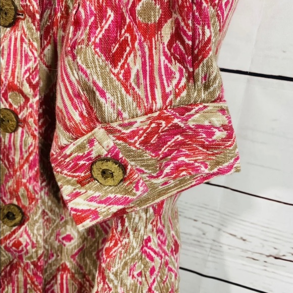 Charter Club Womens Sz M Mediu Jacket Coat Blazer Pink Floral Print Buttons - Picture 7 of 8